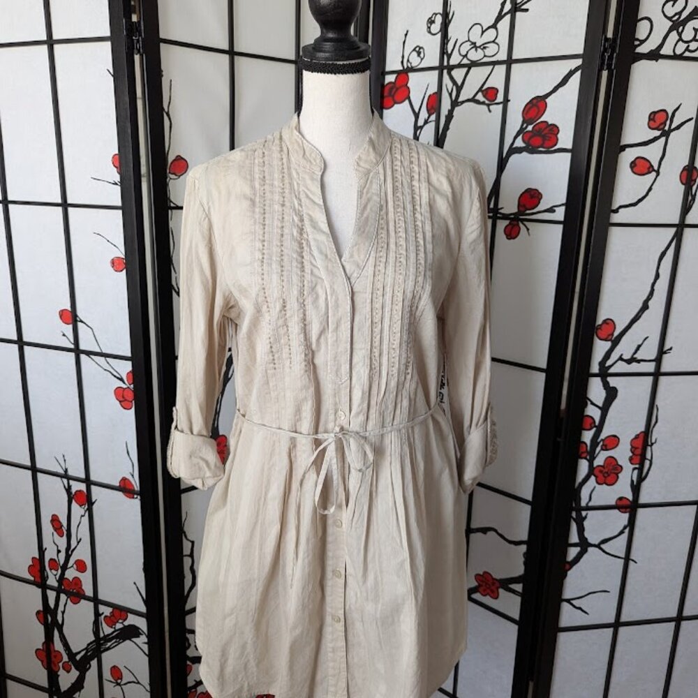 Beige Button Down Tunic